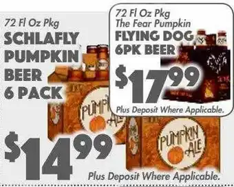 Flying dog 6pk beer or schlafly pumpkin beer