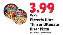 Festival Foods Orv's pizzeria ultra thin or ultimate rizer pizza offer
