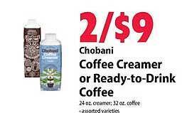 Festival Foods Chobani coffee creamer or ready-to-drink coffee offer