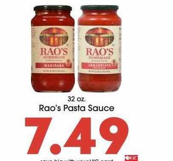 Harris Teeter Rao's pasta sauce offer