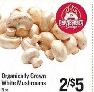 Lowes Foods Organically grown white mushrooms offer