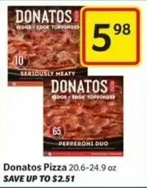 Harveys Supermarkets Donatos Pizza 20.6-24.9 oz offer