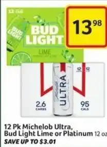 Harveys Supermarkets 12 Pk Michelob Ultra, Bud Light Kime offer