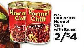 IGA Hormel chili with beans offer