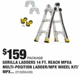 The Home Depot Gorilla Ladders 14 ft. Reach MPXA Multi-Position Ladder/MPX Wheel Kit offer