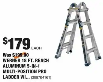 The Home Depot Werner 18 Ft. Reach Aluminum 5-In-1 Multi-Position Ladder offer