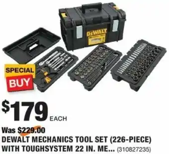 The Home Depot Dewalt Mechanics tool Set (226-Piece) With Toughsystem 22 In. offer