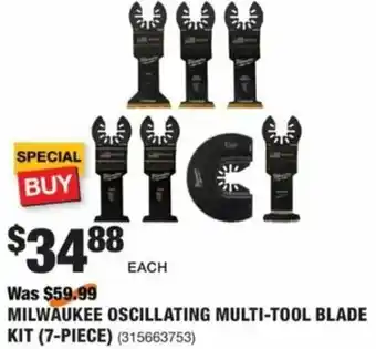 The Home Depot Milkwaukee Oscillating Multi-Tool Blade Kit (7-Piece) offer