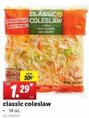 Lidl Classic coleslaw 14 oz offer