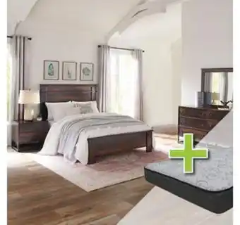7 - piece wallace queen bedroom set w/ woodhaven 8" tight top mattress, foundation & protectors