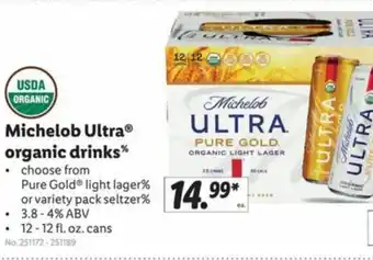 Lidl Michelo Ultra Organic Drinks offer