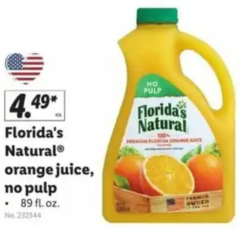 Lidl Florida's Natural Orange Juice No Pulp 89 Fl. oz offer