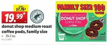 Lidl Donut Shop Medium Roast Coffee Pods, Family Size 35.2 oz offer