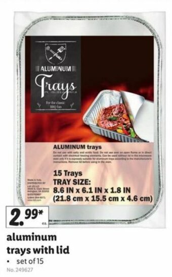 Lidl Aluminum Trays With Lid offer