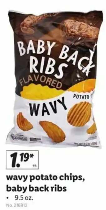 Lidl Wavy Potato Chips,Baby Back Ribs 9.5 oz offer