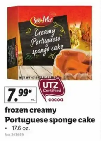 Lidl Frozen Creamy Portuguese Sponge Cake 17.6 oz offer