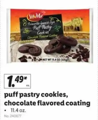 Lidl Puff Pastry Cookies, Chocolate Flavored Coating 11.4 oz offer