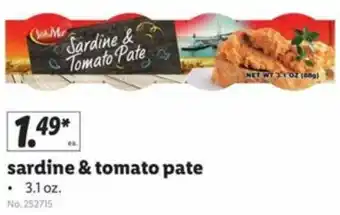 Lidl Sardine & Tomato Pate 3.1 oz offer