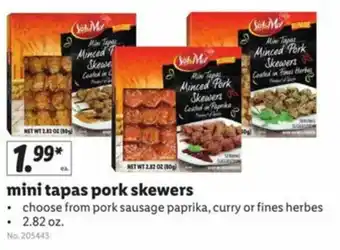 Lidl Mini Tapas Pork Skewers 2.82 oz offer