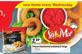 Lidl Frozen Battered Calamari Rings 17.6 oz offer