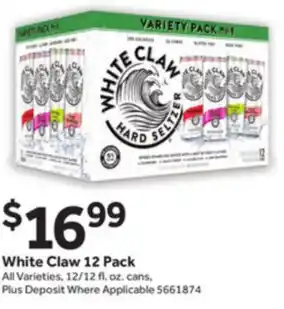 Stop&Shop White Claw 12 Pack 12/12 fl. oz. offer