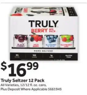 Stop&Shop Truly Seltzer 12 Pack 12/12 fl. oz. offer