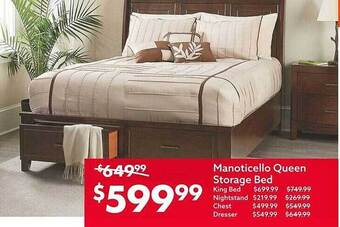 Big Lots Manoticello queen storage bed offer