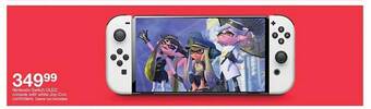 Target Nintendo switch oled console with white joy-con controllers offer