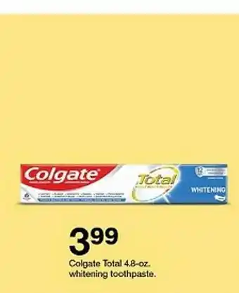 Target Colgate total whitening toothpaste offer