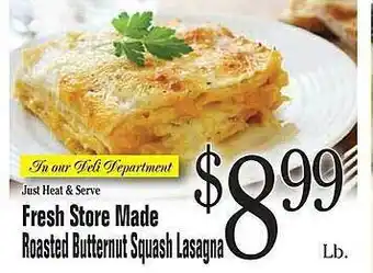 Morton Williams Fresh store made roasted butternut squash lasagna offer