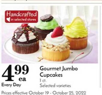 Pavilions Gourmet jumbo cupcakes offer
