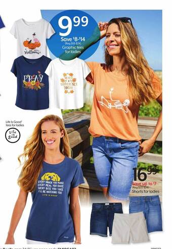 Bealls Graphic tees for ladies offer