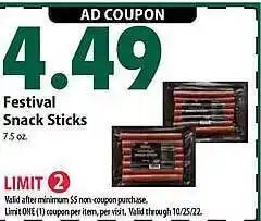 Festival Foods Festival snack sticks offer