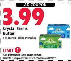 Festival Foods Crystal farms butter offer