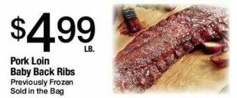 Jons International Pork loin baby back ribs offer