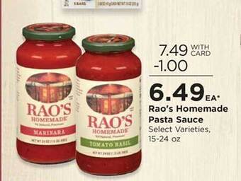 QFC Rao's homemade pasta sauce offer