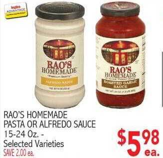 Ingles Markets Rao's homemade pasta or alfredo sauce offer