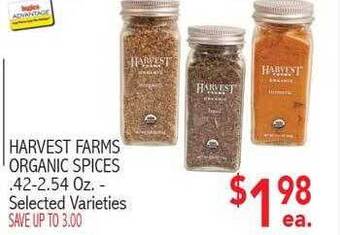 Ingles Markets Harvest farms organic spices offer