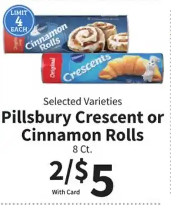 Food City Pillsbury crescent or cinnamon rolls offer