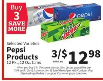 Food City Pepsi products offer