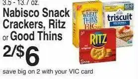 Harris Teeter Nabisco snack crackers, ritz or good thins offer