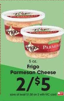 Harris Teeter Frigo parmesan cheese offer