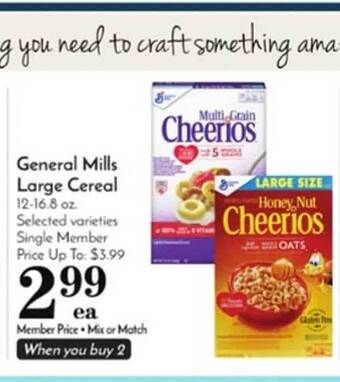 Pavilions General mills large cereal offer