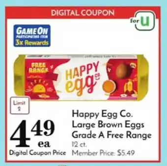Pavilions Happy egg co. large brown eggs grade a free range offer