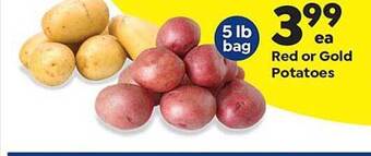 Save a Lot Red or gold potatoes offer