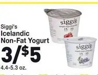 Rosauers Siggi's icelandic non-fat yogurt offer