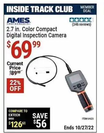 Harbor Freight Tools Ames color compact digital inspection camera offer
