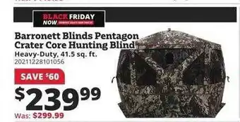 Rural King Barronett blinds pentagon crater core hunting blind offer