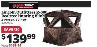 Rural King Lincoln outfitters r-500 realtree hunting blind offer