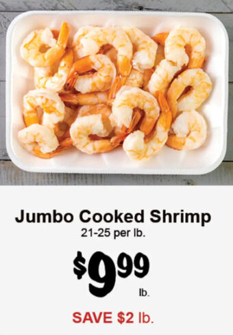 Stew Leonard's Jumbo Cooked Shrimp 21-25 per lb. offer